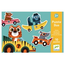 Djeco Puzzle Duo - 10 Racerbiler