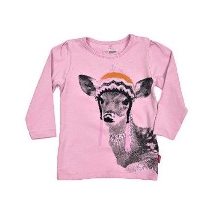 Name It T-shirt - Rosa med hjort