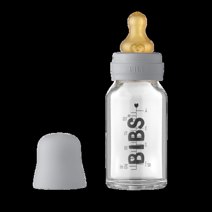 BIBS Sutteflaske - Baby Glass Bottle 110ml - Cloud