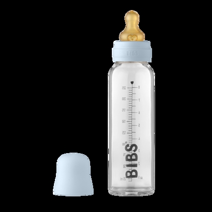 BIBS Sutteflaske - Baby Glass Bottle 225ml - Baby Blue