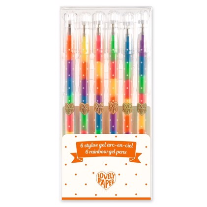 Djeco Lovely Paper 6 rainbow gel pens
