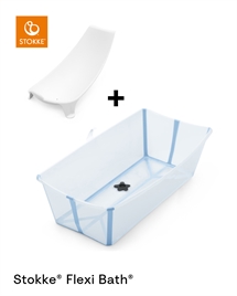 Stokke Flexi Bath XL Bundle - Transparent Ocean Blue + Babyindsats