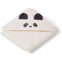 Liewood Økologisk Baby Badehåndklæde Panda Creme de la Creme
